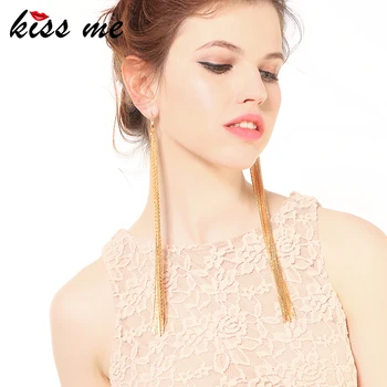 KISS ME Gold Color Alloy Chain Tassel Long Earrings 2018 Latest Oversize Jewelry Personalized Dangle Earrings Women Bijoux
KISS ME Gold Color Alloy Chain Tassel Long Earrings 2018 Latest Oversize Jewelry Personalized Dangle Earrings Women Bijoux