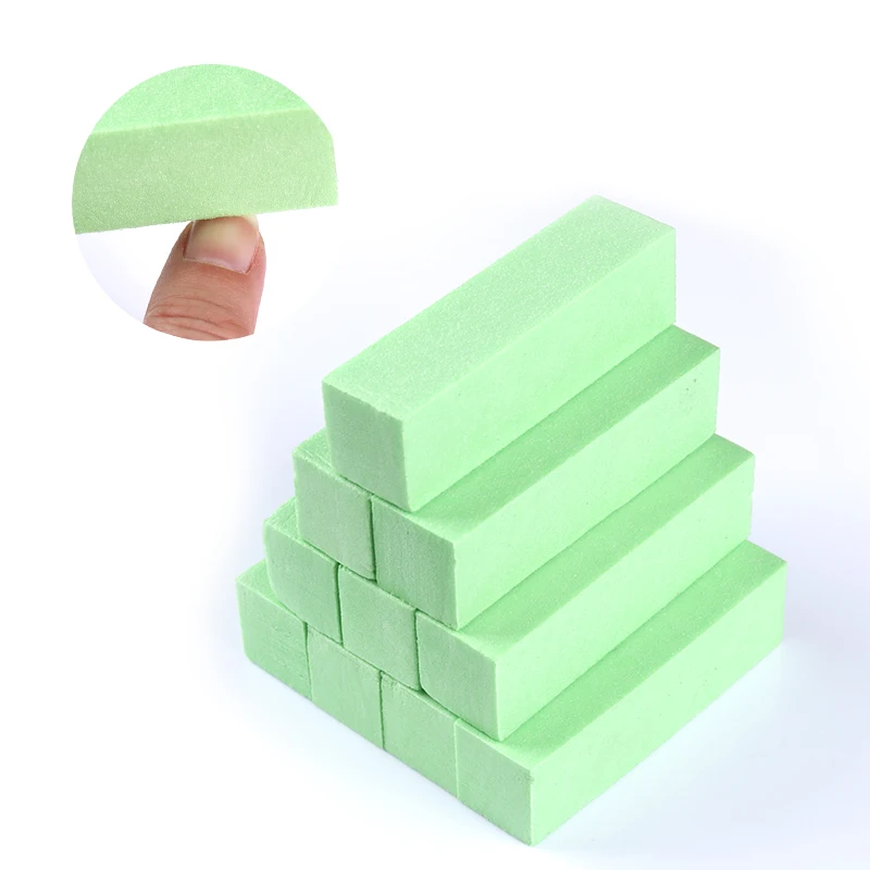 

10 Pcs/Set Green Sanding Sponge Nail Buffers Files Block Grinding Polishing Manicure Nail Art DIY Salon Tool Decoration
