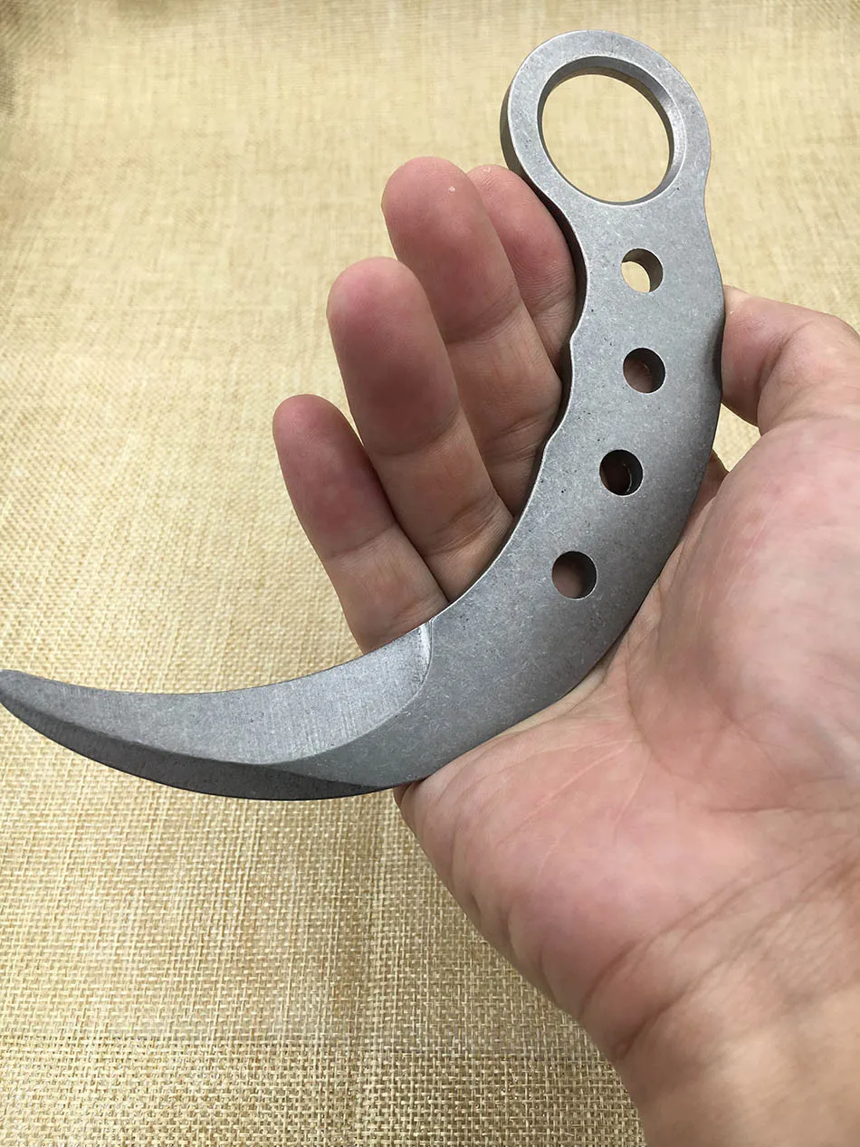 Открытый нож Karambit, тренировочные ножи, безопасный нож без края, тусклый нож из нержавеющей стали, нож с фиксированным лезвием