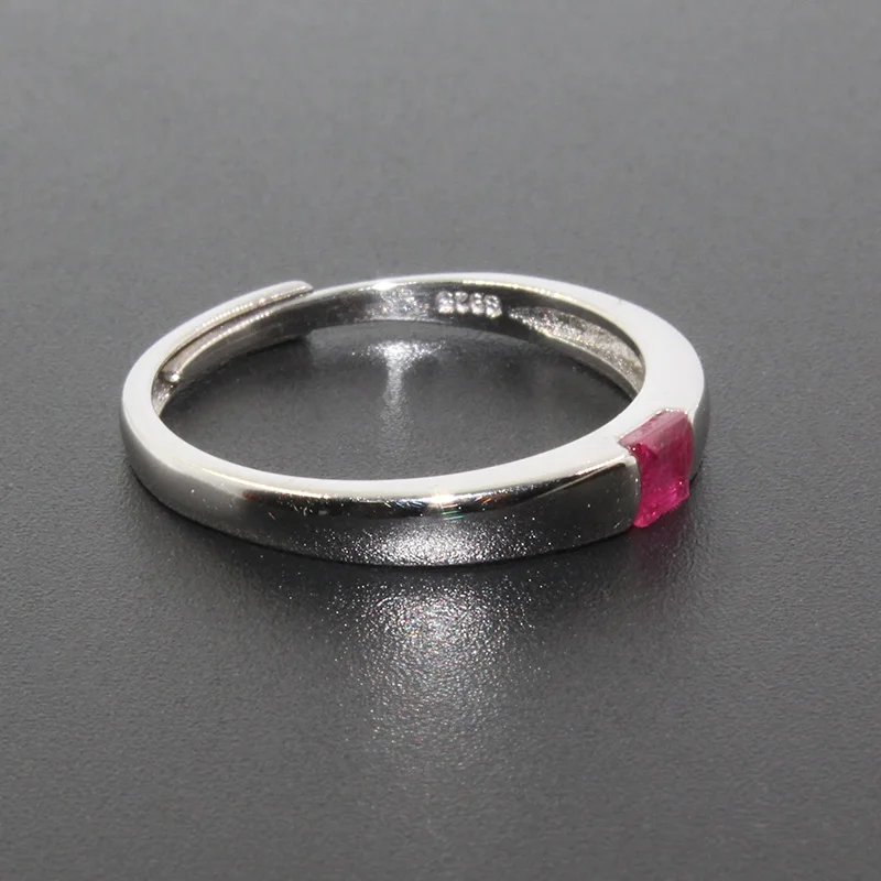 Простое 925 Серебряное кольцо с рубином для помолвки 3 мм* 3 мм против класса натуральный рубин серебряное кольцо из стерлингового серебра, рубиновое ювелирное изделие подарок для девочки