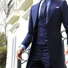 Одна пуговица(куртка+ брюки+ платок+ галстук+ жилет) 5 штук Bule Формальные Terno Masculino Custume Homme Модные мужские костюмы высокого качества