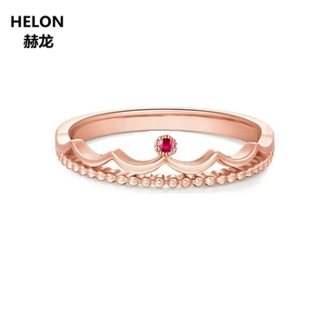 

Solid 14k Rose Gold Natural Ruby Women Engagement Ring Anniversary Wedding Band Fine Jewelry