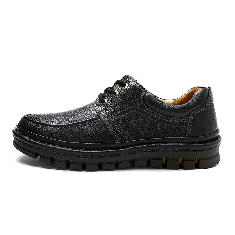 Высококачественные мужские ботинки из натуральной кожи в стиле ретро; сезон осень; водонепроницаемые ботильоны; мужская обувь ручной работы; Прямая поставка - Цвет: black-lace-no fur