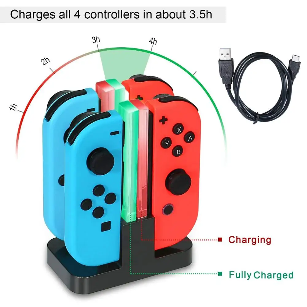 Зарядная док станция для nintendo Switch KINGTOP Joy Con зарядное устройство геймпада с