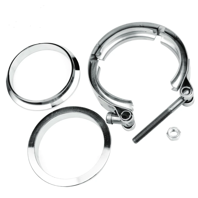 

ESPEEDER Universal 2.5 Inch Mild Steel Flange Flat Stainless Steel V-Band Clamp Kit Turbo Exhaust Flange For Exhaust Turbo Pipe