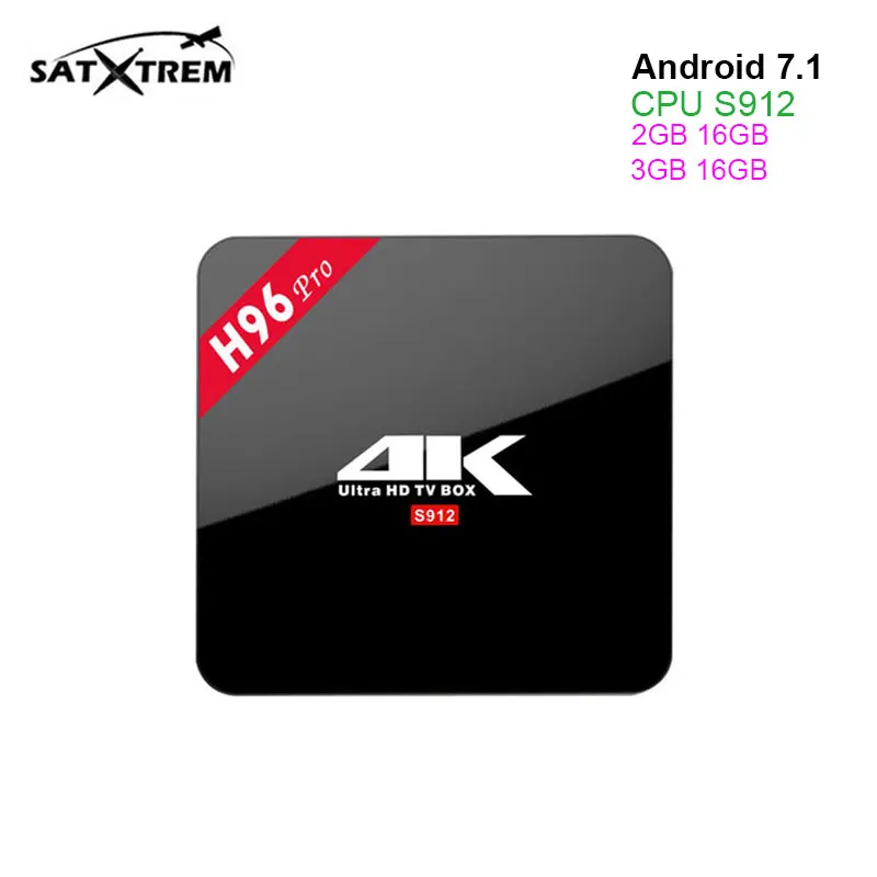 

Hot sale H96 pro Amlogic S912 Six 3GB/16GB Android TV Box 2.4G/5.8G WiFi BT4.0 USB Set top box Media player support iptv