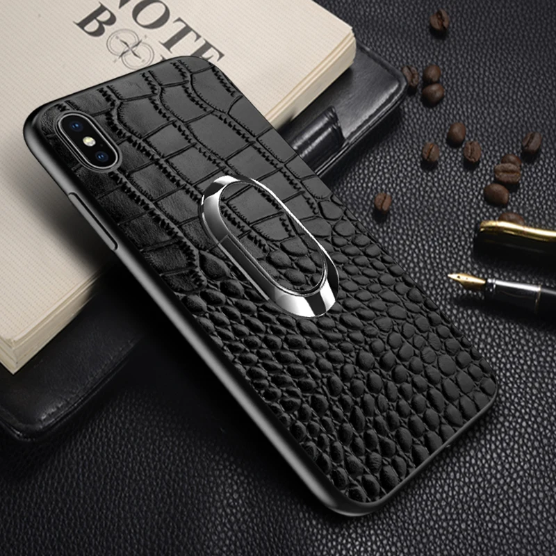 

Genuine Leather Magnetic bracket phone case for iphone 7 case 6 8 XS XR All inclusive business Multifunction for iphone x case