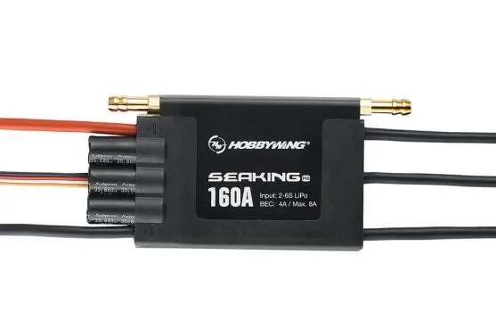 

F18585 Hobbywing SeaKing Pro V3 160A Waterproof 2-6S Lipo 4A BEC Speed Controller Brushless ESC for RC Racing Boat