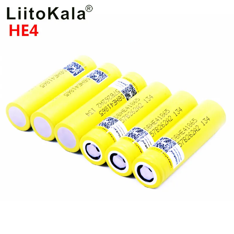 LiitoKala для HE4 2500 mAh литий-ионный аккумулятор 18650 перезаряжаемый аккумулятор 3,7 V Максимальная мощность 20A, 35A загрузка для электронной сигареты