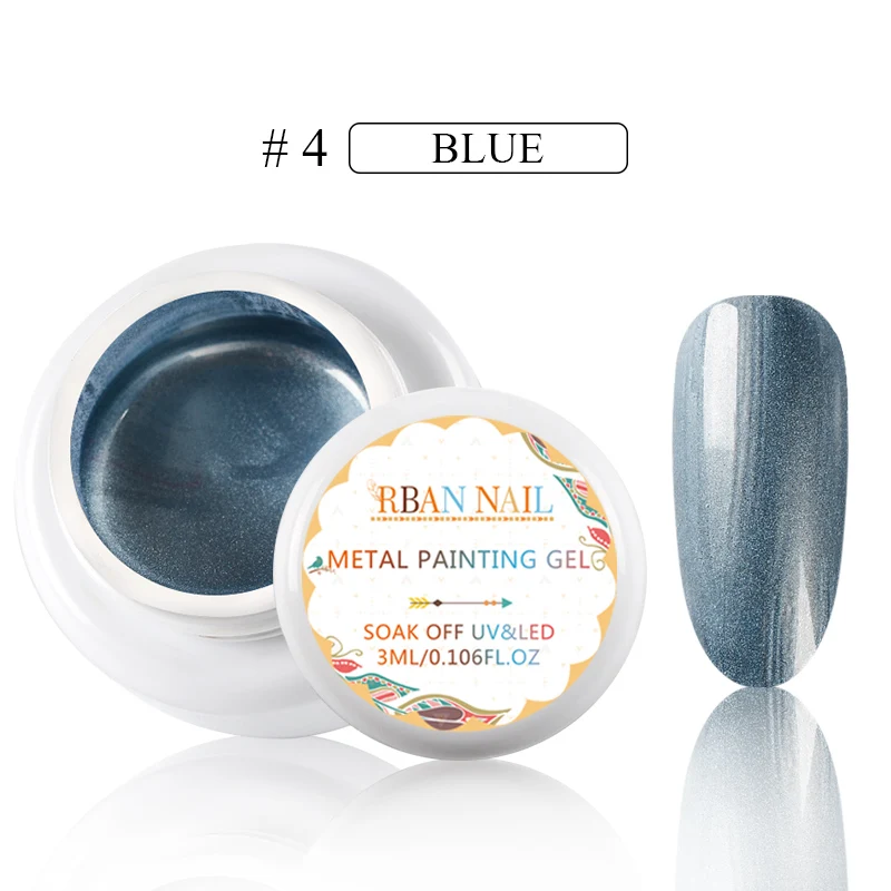 RBAN лак для ногтей, 5 мл, металлический зеркальный Гель-лак для рисования проволокой, Гель-лак для рисования, УФ или Светодиодная лампа, замачиваемый клей для дизайна ногтей - Цвет: HHW1957