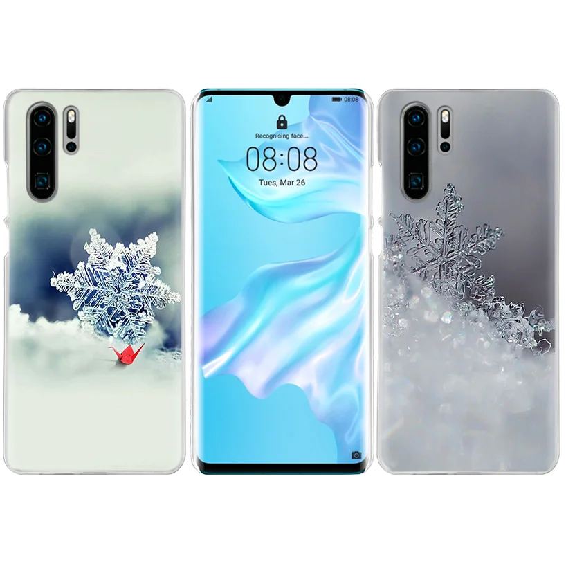 Чехол с рождественской снежинкой для huawei P20 P30 P Smart Nova 4 3i P10 P9 P8 mate 10 20 lite Pro Mini жесткий чехол для телефона из ПК