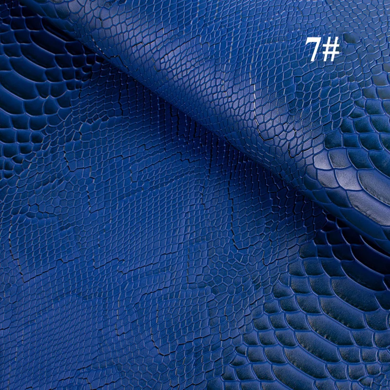 Meetee 45x137 см 1,2 мм Толстая кожаная ткань искусственная синтетическая змеиная кожа ПВХ материал для багажа бумажник ремень DIY Аксессуары - Цвет: 7 blue