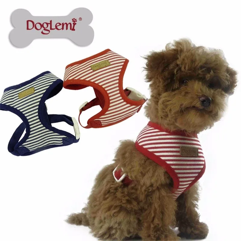Top quality hot Soft comfortable Stripped dog harness Puppy Cat  Pet Step in Harness 2 color 5 size  (1)