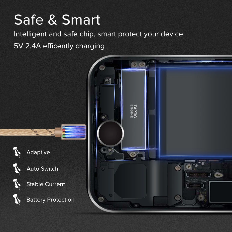 Кабель Micro USB Suptec 2 4 А плетеный шнур для быстрой зарядки и передачи данных Android Samsung
