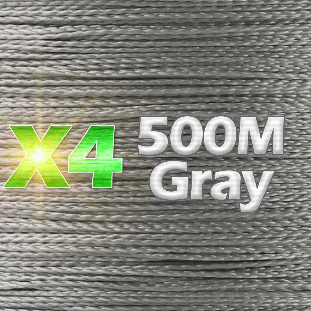 JOSBY 300 м 500 м 1000 м 4 нити 8strands супер прочная леска многоцветный PE плетеная проволока Multifilament супер сильная леска - Цвет: X4-500M-Gray