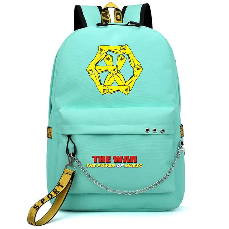 EXO The War Lucky One Monster корейский стиль рюкзак школьные сумки Mochila дорожные сумки для ноутбука с цепочкой USB порт для наушников - Цвет: Style 4