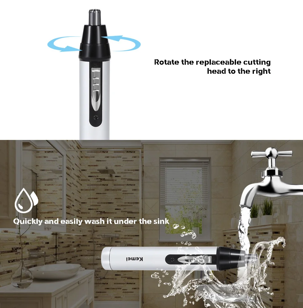 KM - 6650 4 in 1 Rechargeable Nose Beard Ear Eyebrow Hair Trimmer