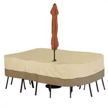 Стул для стола Водонепроницаемый чехол с отверстием для зонта водонепроницаемый 190 т покрытый Серебряный квадратный садовая мебель пылезащитный чехол