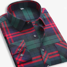 2017 autumn winter Men’s shirts tops fashion loose Leisure long-sleeved plaid shirt with flannel casual plus size office Style