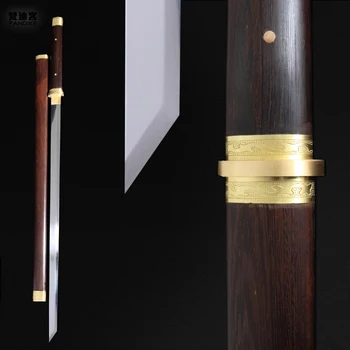 

Chinese Tang dynasty sword with tassel RoseWood scabbard high carbon steel blade sword Rose wood Kissakimorohadukuri