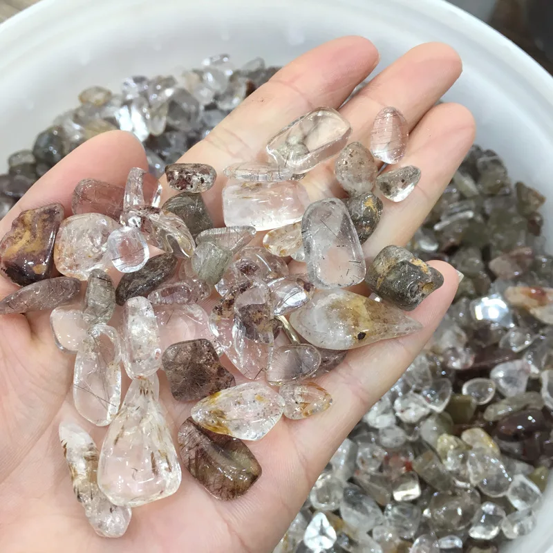 

Wholesale 1000g Natural Silver Rutilated Quartz Gravel Crystal Tumbled Bulk Healing Power Stone Quartz Crystals Natural Stones