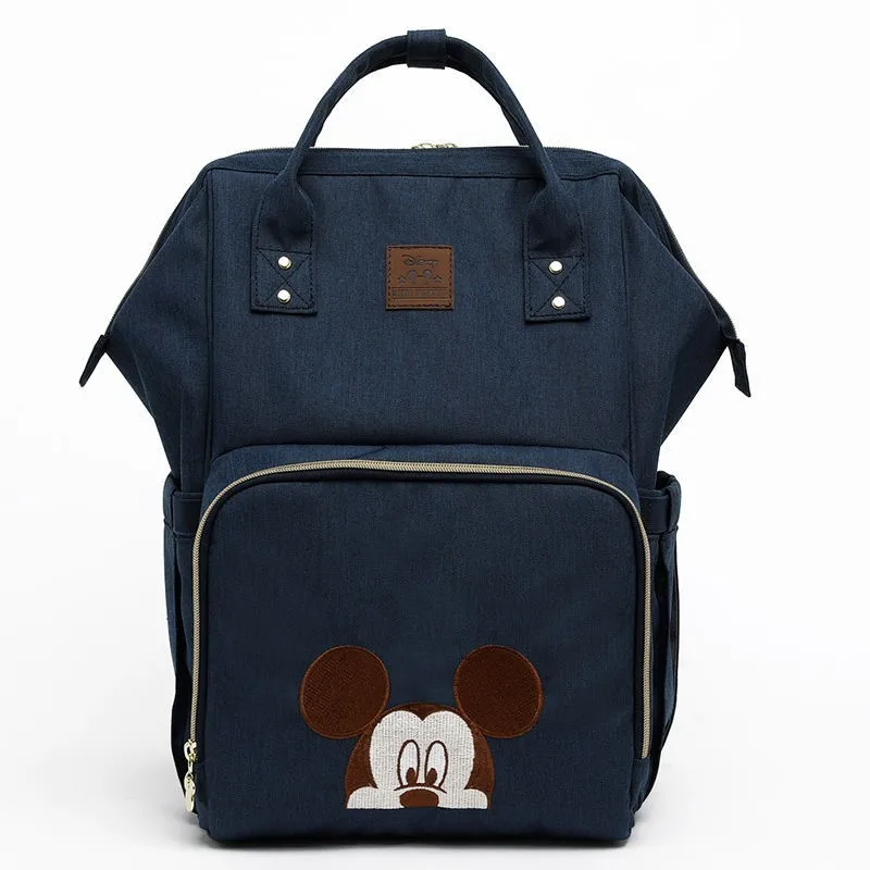 Disney Minnie Mummy сумка для беременных, брендовый usb-обогреватель, Большая вместительная детская сумка, рюкзак для путешествий, сумка для ухода за ребенком - Цвет: 03 Navy blue