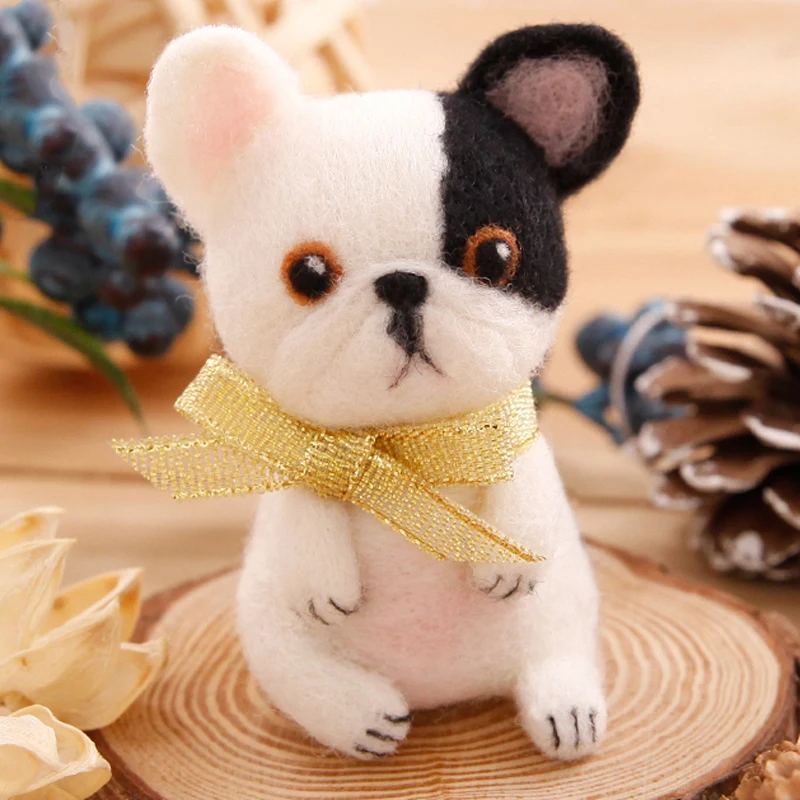 

Felt Craft 1 Set Non Finished Product Handcraft Free Shipping Wool Felt Poked Set Handmade DIY Dog Material Bag Felting Poked