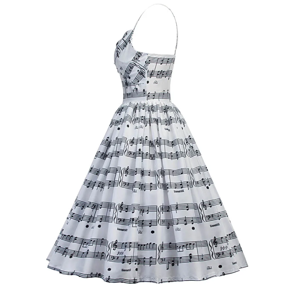 Женское музыкальное платье с цветочным принтом и символом, вечерние платья с музыкальными нотами, коктейльное бальное платье, нарядное платье sekowna sukienka# ZE