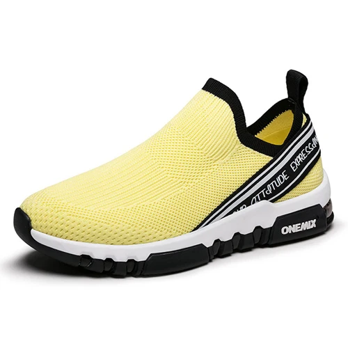 ONEMIX, новинка, спортивная обувь для мужчин, дышащие кроссовки для женщин, уличные треккинговые прогулочные ботинки, мужская спортивная обувь, мужские кроссовки - Цвет: Yellow Black-men