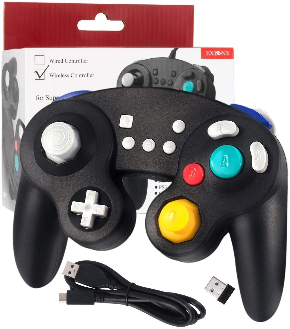 

EXLENE 2.4G Wireless Controllers Gamepad for Nintendo Switch,GameCube Style, Rechargeable, Turbo, Rumble, Motion control