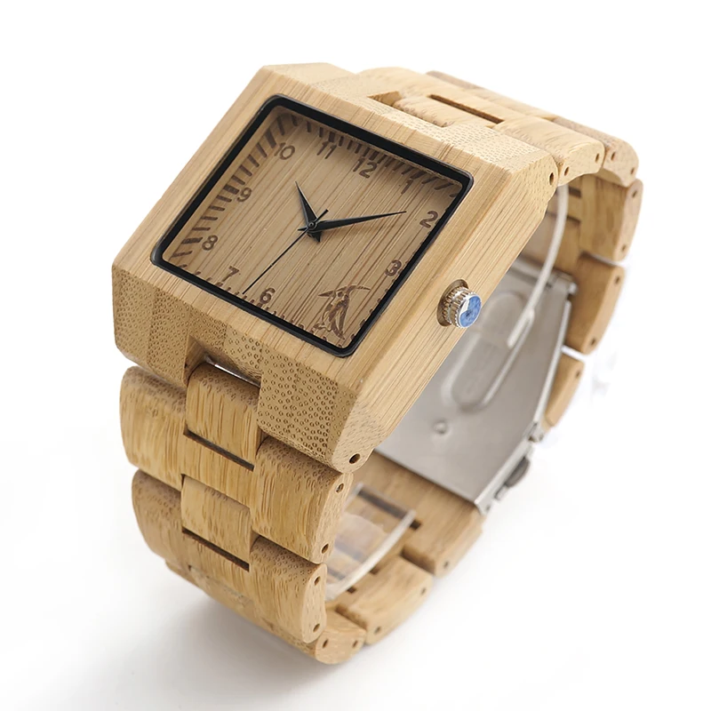 BOBO BIRD L22 Square Wood Wristwatch Mens Watches Top Luxury Brand Rectangle Design And Wooden Band Watch Fashion Montre Homm