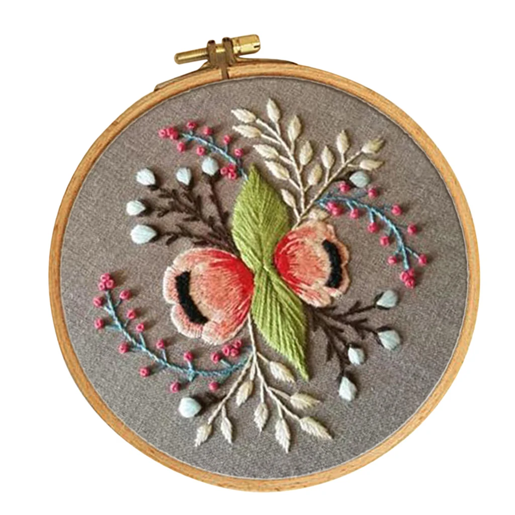 Full Range of Embroidery Starter Kit with Pattern, Stamped Cross Stitch Kit for DIY Needlepoint Supplies Home Tabletop Decor