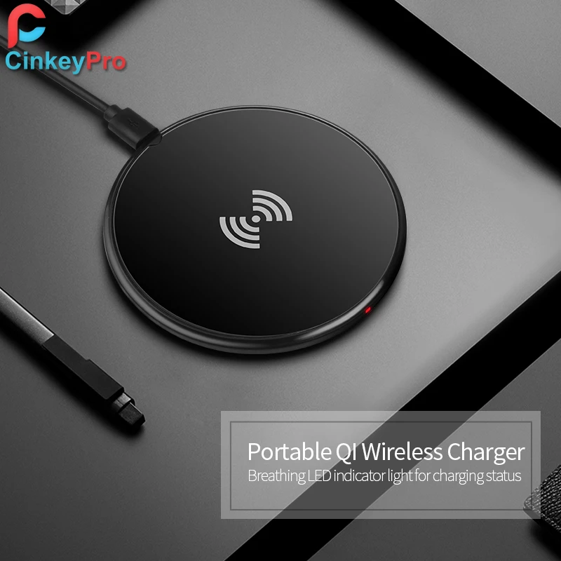 CinkeyPro Wireless Charger Charging Pad for iPhone 8 10 X Samsung S7 S8 5V/1A Adapter Charge Mobile Phone QI Device Universal CinkeyPro Wireless Charger Charging Pad for iPhone 8 10 X Samsung S7 S8 5V/1A Adapter Charge Mobile Phone QI Device Universal