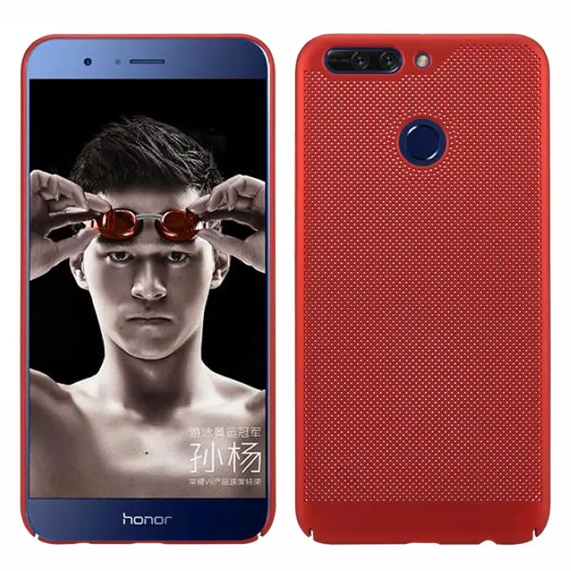 For Huawei Honor 9V / 8 Pro (5.7inch) Mesh Net Grid Hollow Out Dot Ventilating Matte PC Hard Back Cover Case |