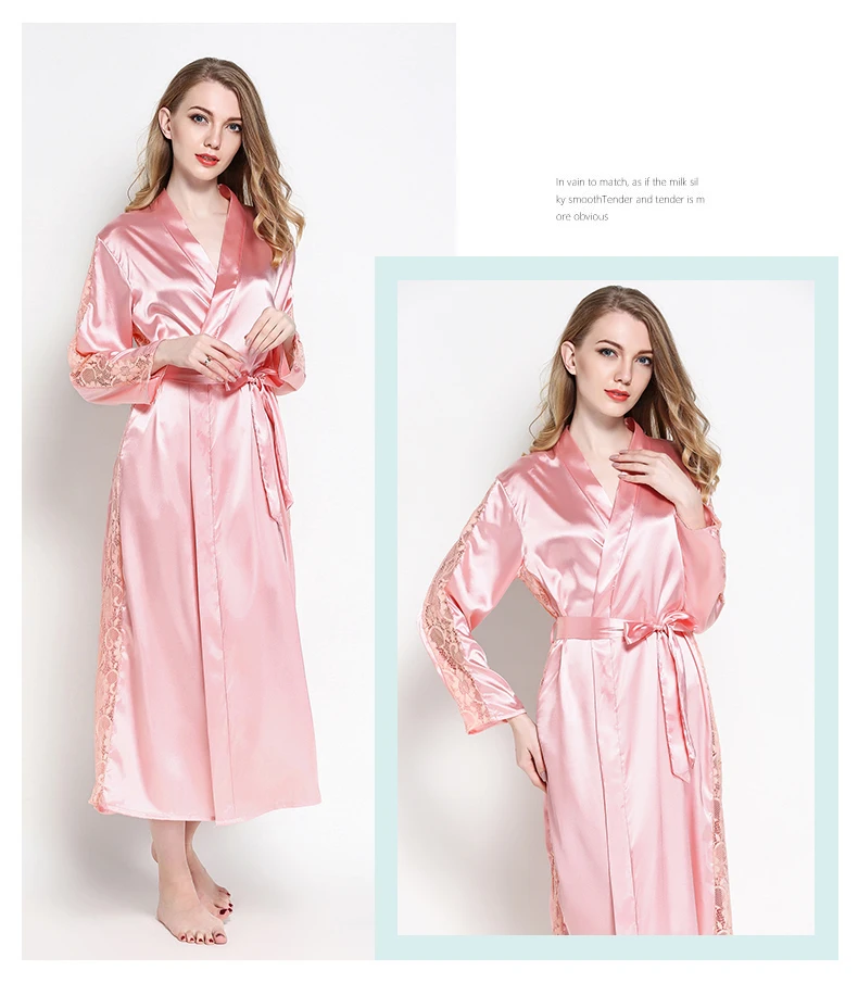 Розовый сексуальный халат для невесты, вельветовое кимоно, халат, платье, ночная рубашка для леди, вышивка, осенняя Домашняя одежда, M L XL