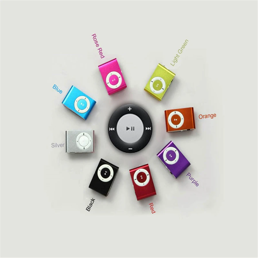 8 шт. цветов 1 Гб Поддержка Micro SD TF мини зажим металлический USB MP3 музыкальный