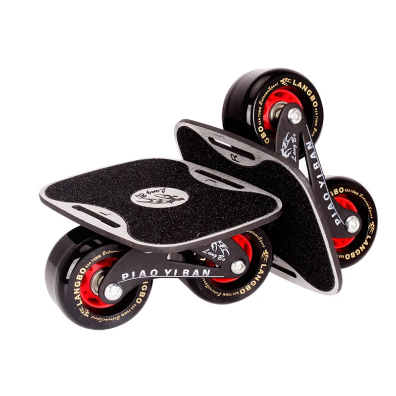 Koop Drift Board Twee PU Wielen aluminium Skateboard Voor Freeline Roller Road Drift Schaatsen Antislip Dek Schaatsen Wakeboard IB97