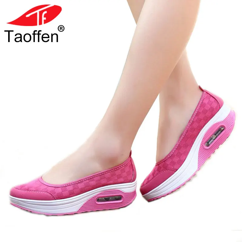 

TAOFFEN Size 35-42 4 Color Women Platforms Shoes Shake Female Shoes Platforms Bottom Lady Shoes Ligh Net Fashion Footwear