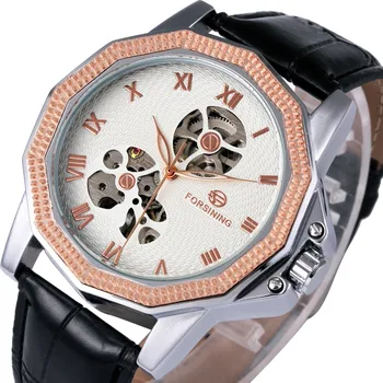 

FORSINING Delicate Fashion Men Mechanical Watches Top Brand Luxury Skeleton Roman Numerals Dial Best Gifts for Male