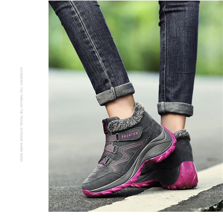 STS BRAND 2019New Winter Women Snow Boots Women Warm Push Ankle Boots Block High-tops Female Waterproof Boot Rubber Travel Shoes (19)