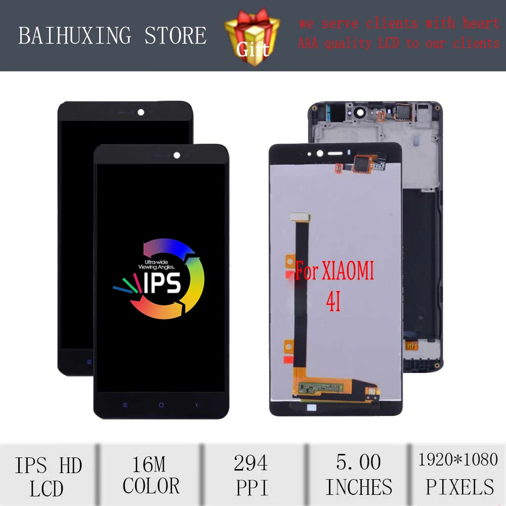 3 шт./лот 5 0 &quotоригинальный для Xiaomi mi 4i ЖК дисплей с сенсорным экраном рамкой