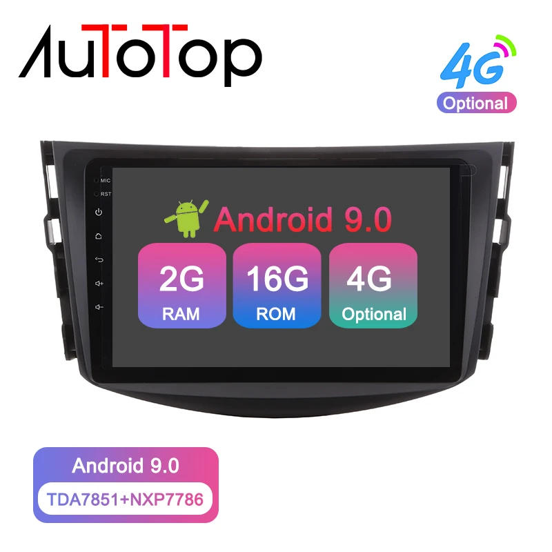 Best AUTOTOP 2 Din RAV 4 Car DVD GPS Player Android 9.0 For Toyota RAV4 Multimedia 2007-2011 Radio Stereo Navigation NO DVD WiFi RDS 0