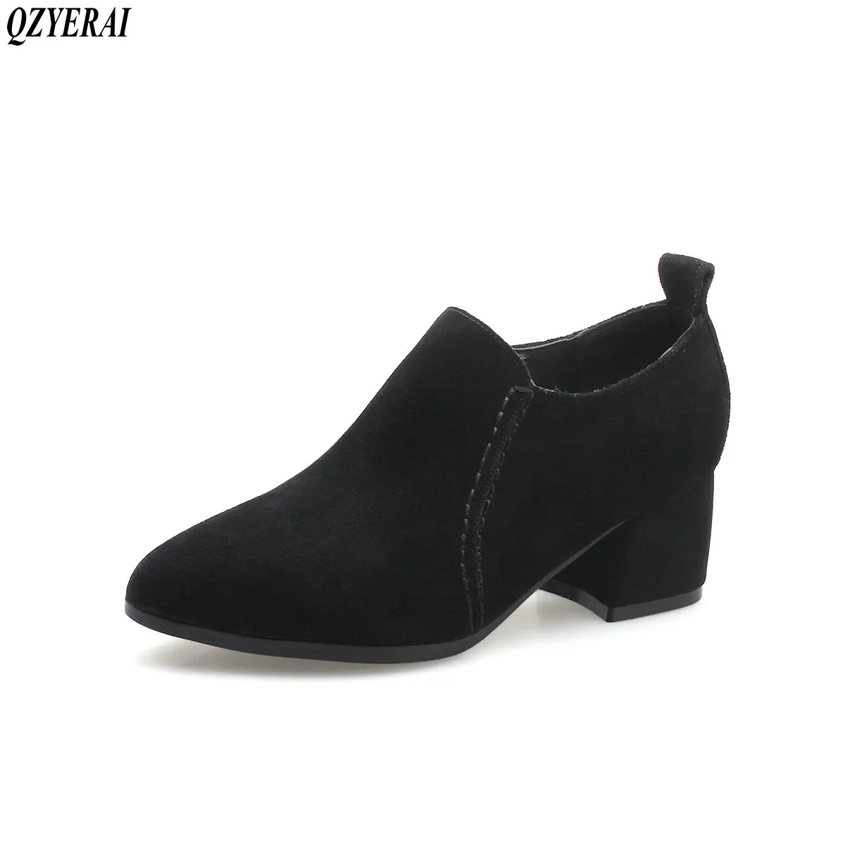 

QZYERAI Spring new 100% cowhide thick with girls single shoes fashionable women's shoes comfortable sexy women's shoes