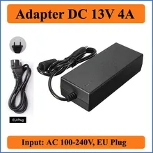 13v 4a ue plug ac dc adaptadores 1 pces ac eficiente alto 100-240v para dc 13v 4000ma carregador de fonte de alimentação de comutação 5.5mm x 2.1-2.5mm
