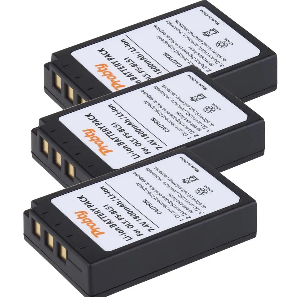 BLS1 Батарея& Зарядное устройство для цифровой камеры OLYMPUS EVOLT E-400 E-410 E-420 E-450 E-620 E-P1 - Цвет: 3 battery