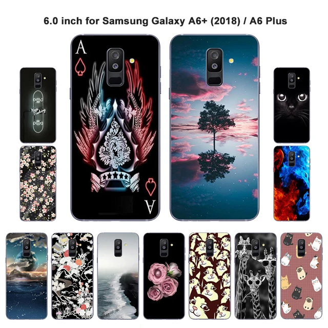 Чехол для телефона Samsung Galaxy A6 + (2018) прозрачные гелевые Чехлы блестящие окрашенные
