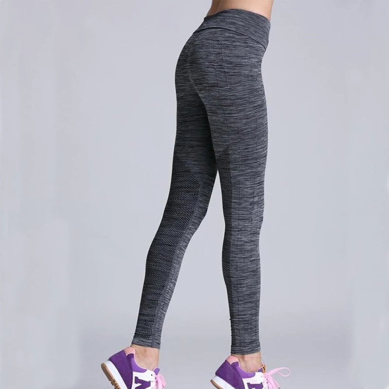 PRO Running Tights grey Sports Leggings women Yoga Pants Breathable