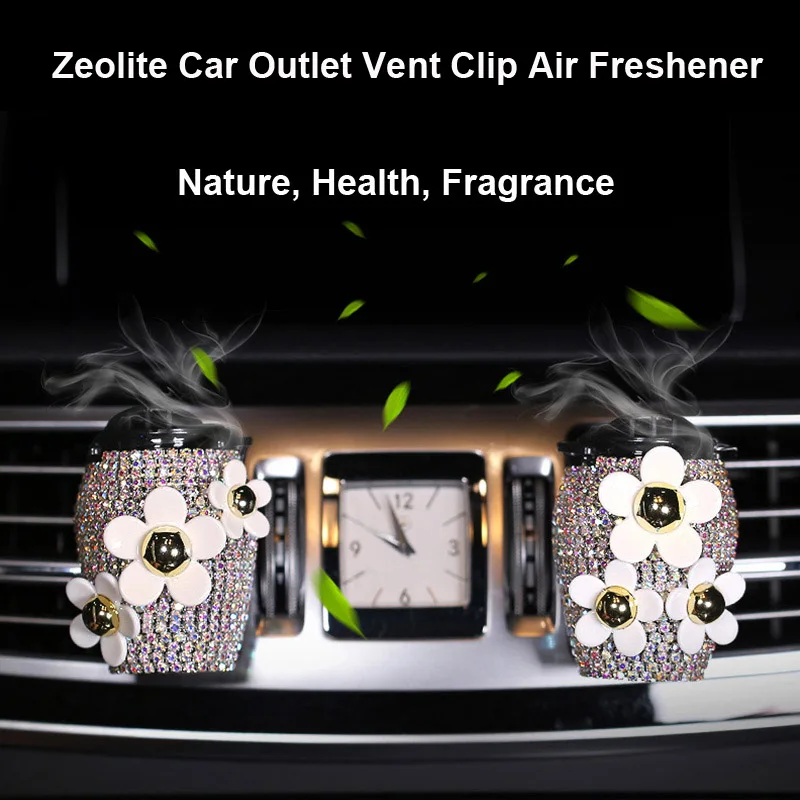 Кристалл Алмазный цветок автомобильный выход вентиляционный зажим освежитель воздуха кондиционер автомобильный парфюм Zeolite аромат авто
