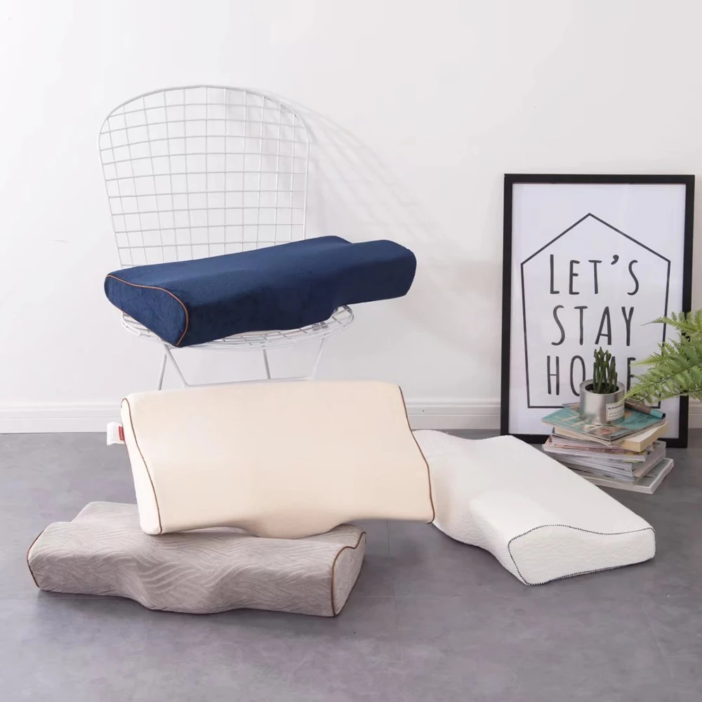 

1pc Relax Memory Pillows High Quality Slow Rebound Memory Foam Pillow Butterfly Shaped Slow Rebound For Good Sleeping