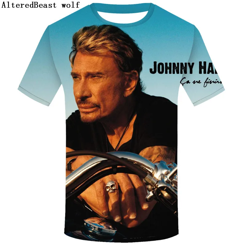 

2019 New T-Shirt Men 3d Johnny Hallyday Short Sleeve Tshirt Casual Summer Tee Shirts homme Hipster men Funny Tops t shirt
